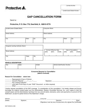 bridgecrest login gap cancellation form